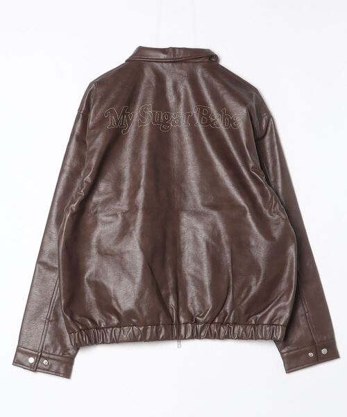 My sugar Babe（マイシュガーベイブ）の「leather jacket（ブルゾン・メンズ・ブラック/ダークブラウン・LARGE/SMALL）」の3枚目の写真