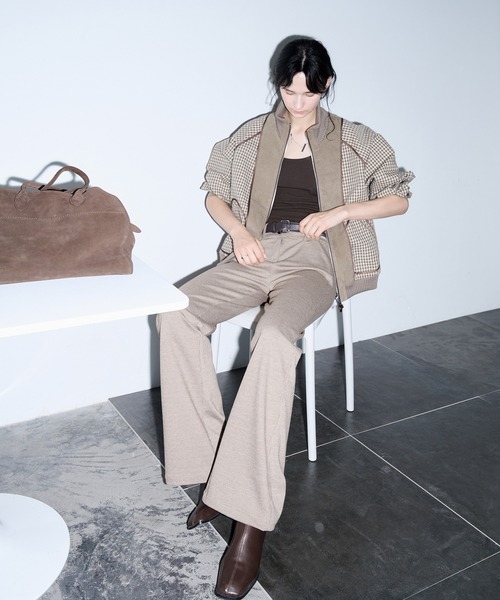 tageechita(タジチタ)の「【tageechita】ウールブレンドチェックフレアパンツ(その他パンツ・レディース・ベージュ・S/M/L)」の17枚目の写真