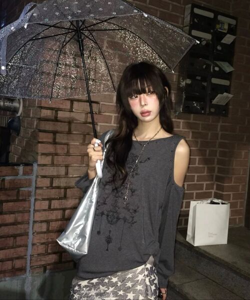 Midnight Move（ミッドナイトムーブ）の「2 hole t (dark grey)（Tシャツ/カットソー・レディース・その他・FREE）」の8枚目の写真