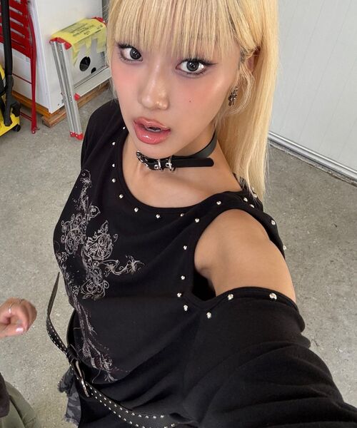 Midnight Move（ミッドナイトムーブ）の「2 hole t (dark grey)（Tシャツ/カットソー・レディース・その他・FREE）」の9枚目の写真
