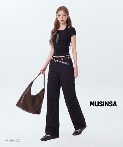 MUSINSA STANDARD WOMAN（ムシンサスタンダードウーマン）の「ウィメンズワイドカーゴパンツ[ブラック]（スウェットパンツ・レディース・その他・30/24/25/26/27/28/29）」の15枚目の写真