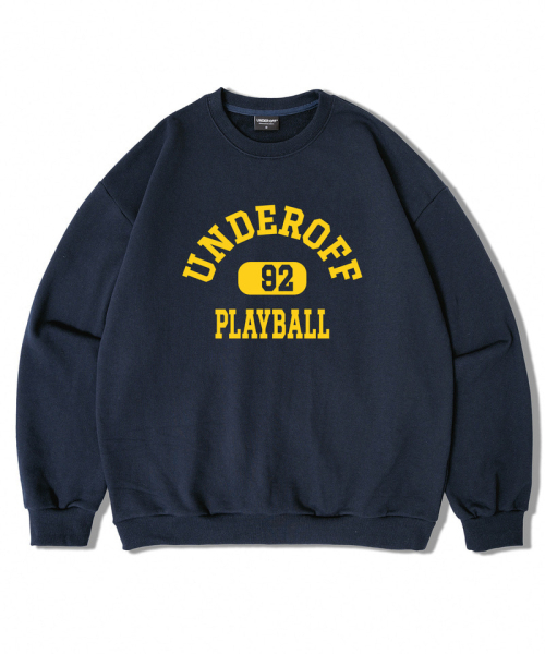 UNDEROFF(アンダーオフ)の「アセンティックリラックスドプレイボールマンツーマンスウェットダークグレー(スウェット・レディース・ダークグレー・SMALL/MEDIUM/LARGE/X-LARGE)」の3枚目の写真