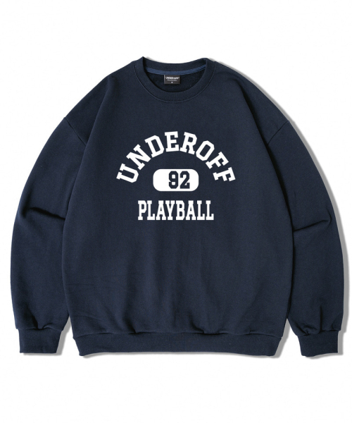 UNDEROFF(アンダーオフ)の「アセンティックリラックスドプレイボールマンツーマンスウェットダークグレー(スウェット・レディース・ダークグレー・SMALL/MEDIUM/LARGE/X-LARGE)」の4枚目の写真