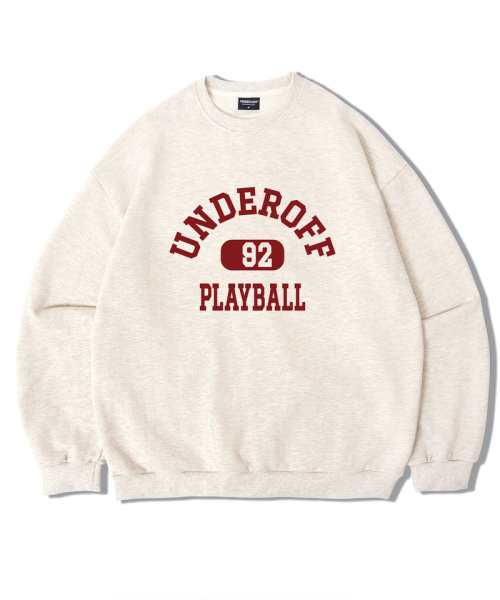 UNDEROFF(アンダーオフ)の「アセンティックリラックスドプレイボールマンツーマンスウェットダークグレー(スウェット・レディース・ダークグレー・SMALL/MEDIUM/LARGE/X-LARGE)」の5枚目の写真