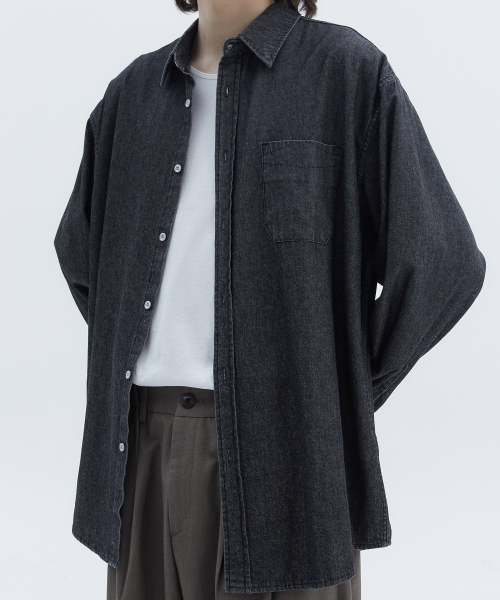 TRIP LE SENS(トリップ ル センス)の「ライクデニムシャツ_ブラックデニム(シャツ/ブラウス・レディース・その他・SMALL/MEDIUM/LARGE)」の1枚目の写真