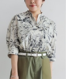 NOMBRE IMPAIR（ノンブルアンペール）の「【予約】モノトーンボタニカル ピンタックブラウス（シャツ/ブラウス）」