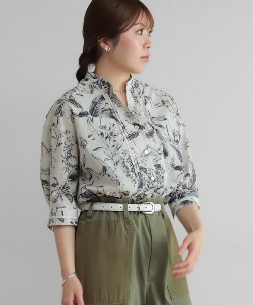 NOMBRE IMPAIR（ノンブルアンペール）の「モノトーンボタニカル　ピンタックブラウス（シャツ/ブラウス・レディース・ホワイト・FREE）」の21枚目の写真