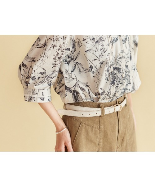 NOMBRE IMPAIR（ノンブルアンペール）の「モノトーンボタニカル　ピンタックブラウス（シャツ/ブラウス・レディース・ホワイト・FREE）」の10枚目の写真