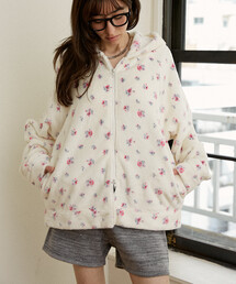 PUBLUX（パブリュクス）の「JEMORGAN/ジェーイーモーガン フラワープリント フリース ジップ カーディガン　限定展開（カーディガン/ボレロ）」