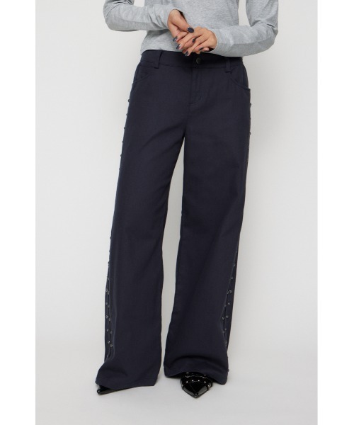 LAGUA GEM（ラグアジェム）の「SIDE STUDS LOOSEY パンツ（スラックス・レディース・カーキ/ブラウン/ネイビー・X-SMALL/SMALL/MEDIUM）」の3枚目の写真