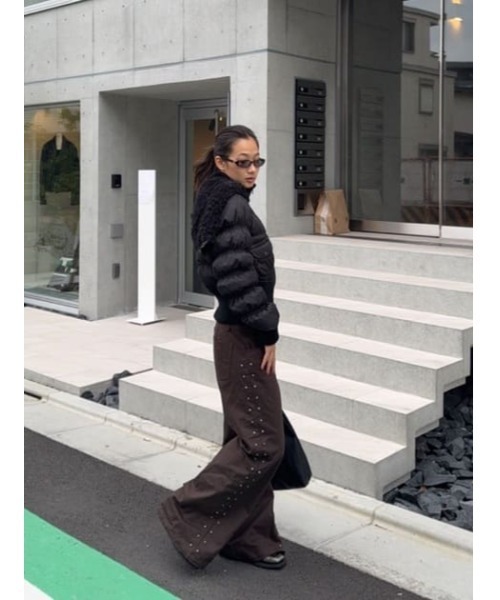 LAGUA GEM（ラグアジェム）の「SIDE STUDS LOOSEY パンツ（スラックス・レディース・カーキ/ブラウン/ネイビー・X-SMALL/SMALL/MEDIUM）」の10枚目の写真