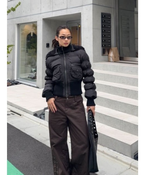 LAGUA GEM（ラグアジェム）の「SIDE STUDS LOOSEY パンツ（スラックス・レディース・カーキ/ブラウン/ネイビー・X-SMALL/SMALL/MEDIUM）」の12枚目の写真