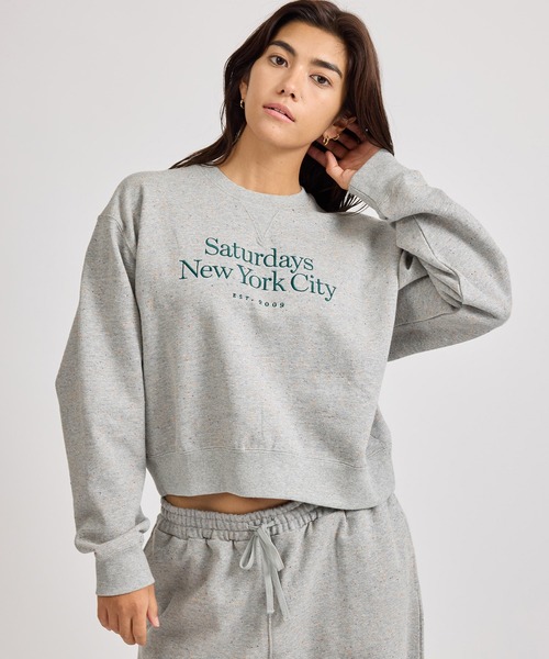 Saturdays NYC（サタデーズ ニューヨークシティ ）の「Genny Speckle Sweatshirt  | WOMEN（スウェット・レディース・チャコールグレー/グレー・L/M/S）」の2枚目の写真