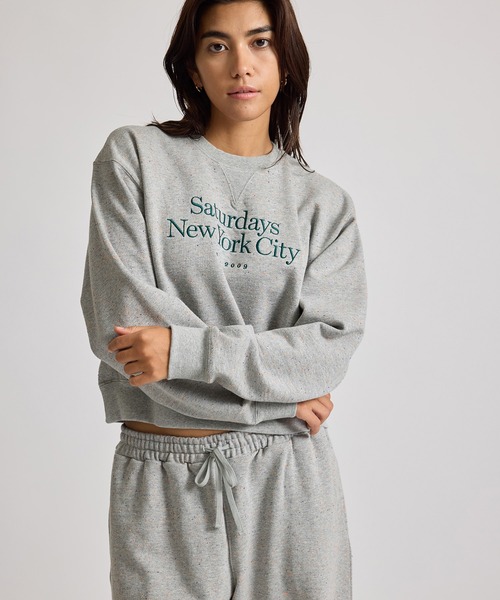 Saturdays NYC（サタデーズ ニューヨークシティ ）の「Genny Speckle Sweatshirt  | WOMEN（スウェット・レディース・チャコールグレー/グレー・L/M/S）」の22枚目の写真
