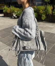 UNE MANSION | 【手持ちとショルダーで使える2way仕様】【大収納/A4収納可能】レースアップベルトストリングバッグ(ショルダーバッグ)