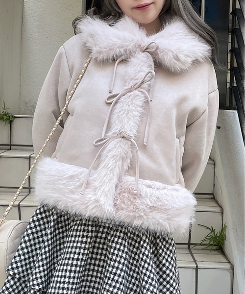 セール】リボンムートンジャケット（ムートンコート）｜abc une face