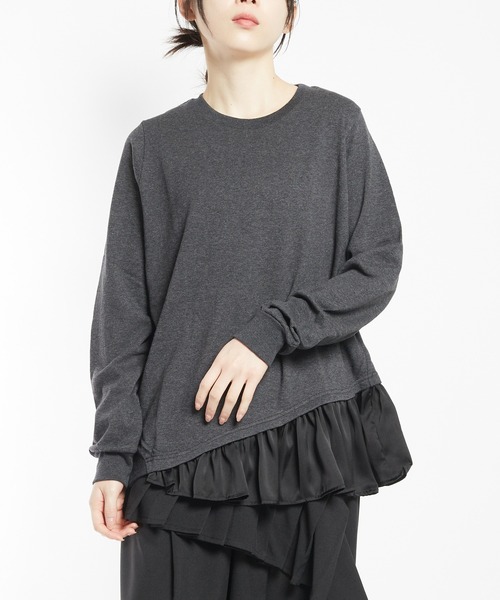 gomme（ゴム）の「レイヤーＴ（Tシャツ/カットソー・レディース・ブルー/チャコールグレー/ブラック・MEDIUM）」の3枚目の写真