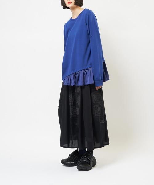 gomme（ゴム）の「レイヤーＴ（Tシャツ/カットソー・レディース・ブルー/チャコールグレー/ブラック・MEDIUM）」の9枚目の写真