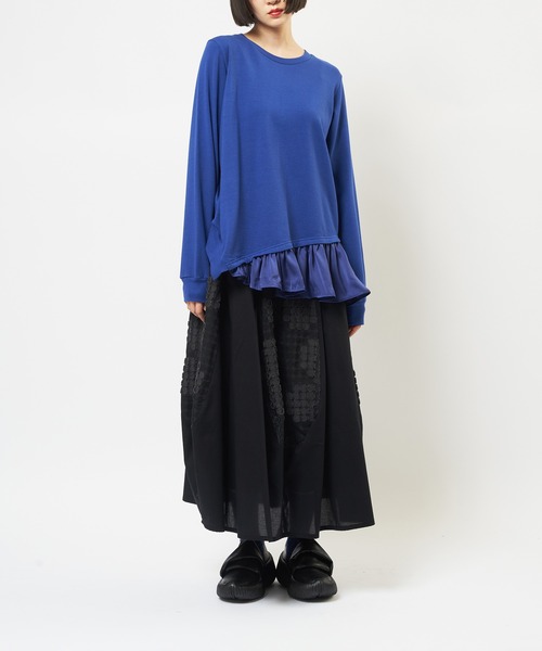 gomme（ゴム）の「レイヤーＴ（Tシャツ/カットソー・レディース・ブルー/チャコールグレー/ブラック・MEDIUM）」の8枚目の写真