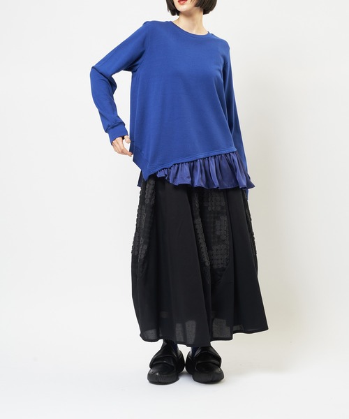 gomme（ゴム）の「レイヤーＴ（Tシャツ/カットソー・レディース・ブルー/チャコールグレー/ブラック・MEDIUM）」の10枚目の写真