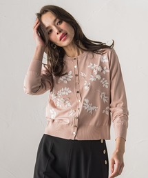 Viaggio Blu（ビアッジョブルー）の「ボタニカルモチーフ刺繍カーディガン（カーディガン/ボレロ）」