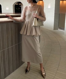 ビスチェディテールぺプラムドレス/オケージョン対応