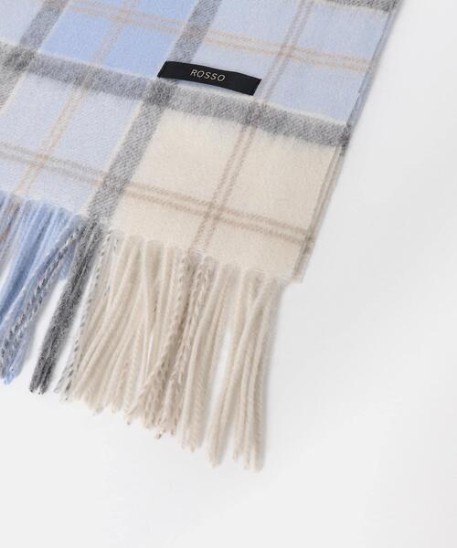 URBAN RESEARCH ROSSO WOMEN（アーバンリサーチ　ロッソ）の「カシミヤ混チェックストール（マフラー・レディース・ピンク/オフホワイト/グレー・FREE）」の5枚目の写真