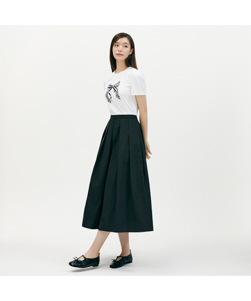 PLASTIC ISLAND(プラスティックアイランド)の「タックボリュームロングスカート PR2WS363(スカート・レディース・ブラック・SMALL/MEDIUM)」の1枚目の写真
