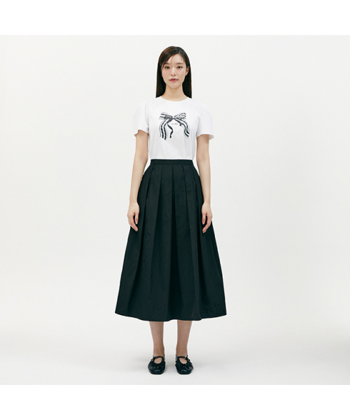 PLASTIC ISLAND(プラスティックアイランド)の「タックボリュームロングスカート PR2WS363(スカート・レディース・ブラック・SMALL/MEDIUM)」の3枚目の写真