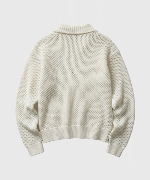 LMOOD(エルムード)の「ラックス ピケ フルオーバー ニット アイボリー(ニット/セーター・メンズ・その他・46/48/44)」の2枚目の写真