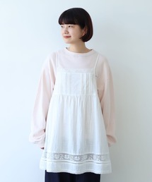 bulle de savon | コットン/リネン lace×pin tuck キャミブラウス(シャツ/ブラウス)