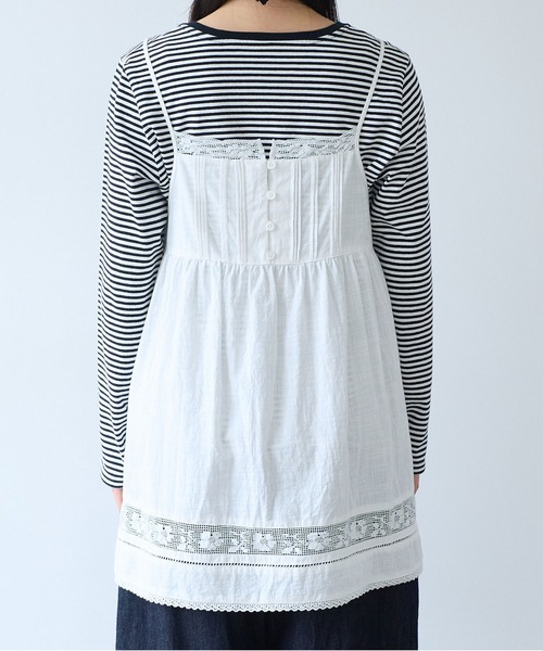 bulle de savon（ビュルデサボン）の「コットン/リネン lace×pin tuck キャミブラウス（シャツ/ブラウス・レディース・ブラック/ホワイト・FREE）」の22枚目の写真