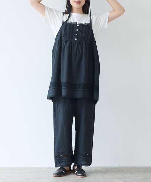 bulle de savon（ビュルデサボン）の「コットン/リネン lace×pin tuck キャミブラウス（シャツ/ブラウス・レディース・ブラック/ホワイト・FREE）」の18枚目の写真