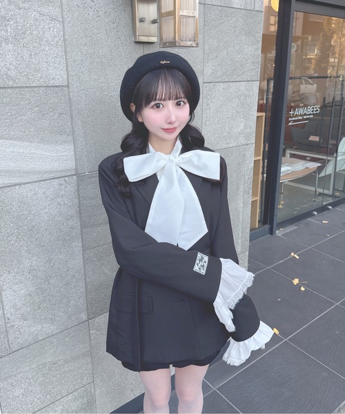 one way（ワンウェイ）の「フリルカフステーラージャケット（テーラードジャケット・レディース・ブラック/ブルー系その他/グレー/グレー系その他・FREE）」の5枚目の写真