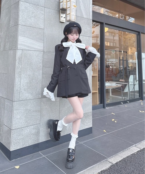 one way（ワンウェイ）の「フリルカフステーラージャケット（テーラードジャケット・レディース・ブラック/ブルー系その他/グレー/グレー系その他・FREE）」の8枚目の写真