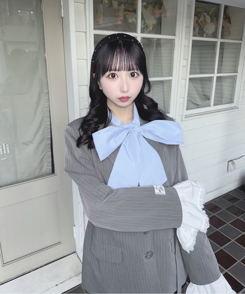 one way（ワンウェイ）の「フリルカフステーラージャケット（テーラードジャケット・レディース・ブラック/ブルー系その他/グレー/グレー系その他・FREE）」の15枚目の写真