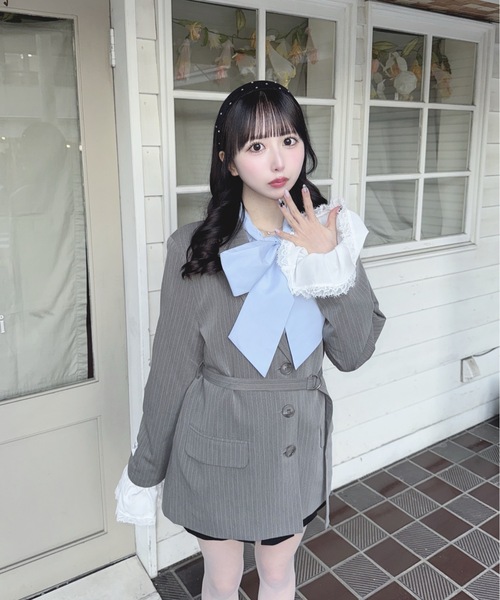 one way（ワンウェイ）の「フリルカフステーラージャケット（テーラードジャケット・レディース・ブラック/ブルー系その他/グレー/グレー系その他・FREE）」の16枚目の写真