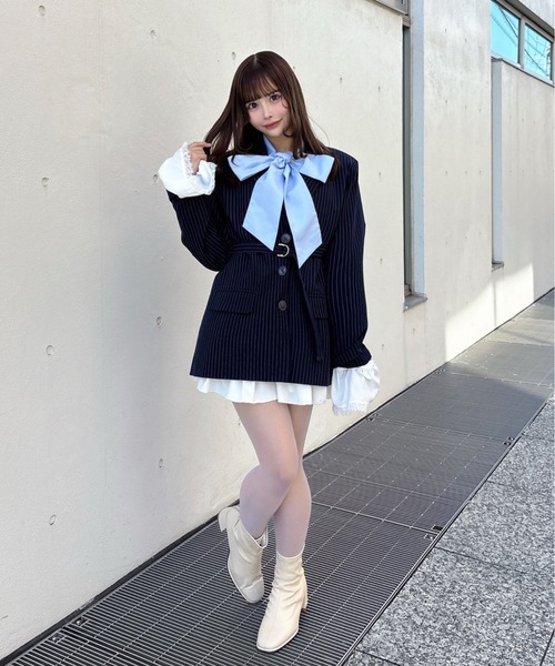 one way（ワンウェイ）の「フリルカフステーラージャケット（テーラードジャケット・レディース・ブラック/ブルー系その他/グレー/グレー系その他・FREE）」の20枚目の写真