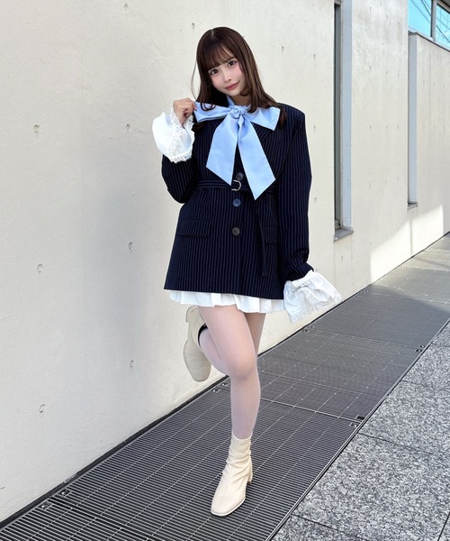 one way（ワンウェイ）の「フリルカフステーラージャケット（テーラードジャケット・レディース・ブラック/ブルー系その他/グレー/グレー系その他・FREE）」の21枚目の写真