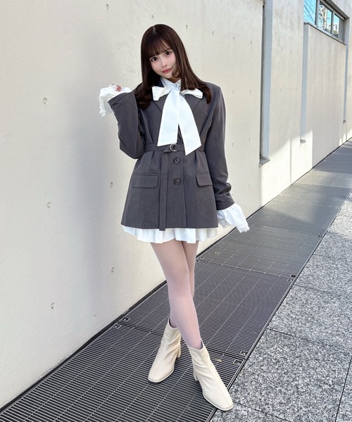 one way（ワンウェイ）の「フリルカフステーラージャケット（テーラードジャケット・レディース・ブラック/ブルー系その他/グレー/グレー系その他・FREE）」の11枚目の写真