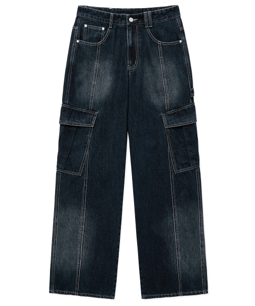 DECET（デケト）の「Cargo Carpenter Wide Jeans DCPT042DBlueA（デニムパンツ・レディース・その他・34/26/28/30/32）」の7枚目の写真