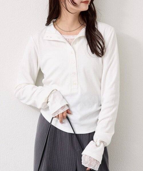 リブヘンリーネックプルオーバー（Tシャツ/カットソー）｜mystic