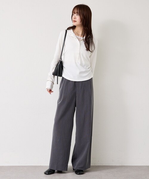 mystic（ミスティック）の「リブヘンリーネックプルオーバー（Tシャツ/カットソー・レディース・ブラック/ベージュ/オフホワイト/ブルー/グレー/ブラック系その他2・FREE）」の17枚目の写真