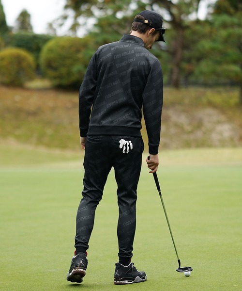 DIVINER GOLF（ディバイナー ゴルフ）の「【DIVINER GOLF】ポンチ総柄ロゴスタンドジャケットセットアップ メンズ ゴルフウェア 上下セット ジャージ ストレッチ 春服 冬服（セットアップ・メンズ・ブラック・XXL/XL/L/M）」の10枚目の写真