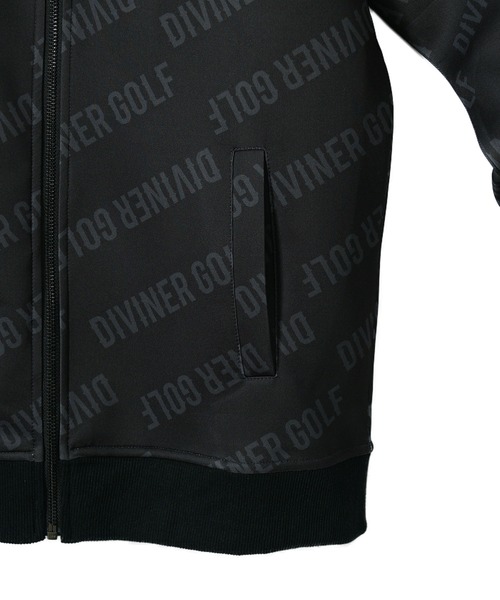 DIVINER GOLF（ディバイナー ゴルフ）の「【DIVINER GOLF】ポンチ総柄ロゴスタンドジャケットセットアップ メンズ ゴルフウェア 上下セット ジャージ ストレッチ 春服 冬服（セットアップ・メンズ・ブラック・XXL/XL/L/M）」の3枚目の写真