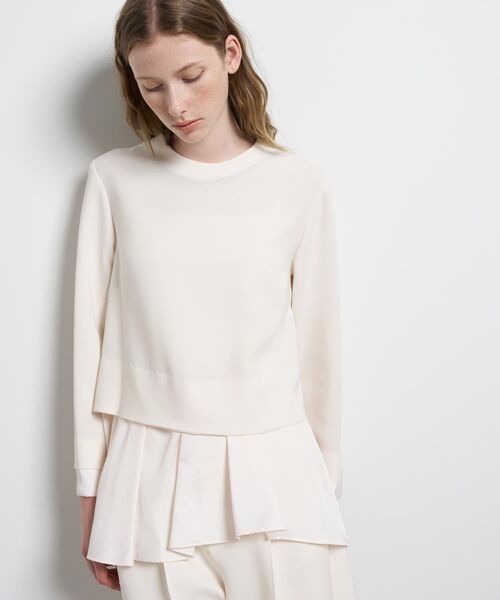 LANVIN en Bleu（ランバンオンブルー）の「トリアセテートコンビブラウス（シャツ/ブラウス・レディース・ネイビー/ブラック/オフホワイト・38）」の2枚目の写真