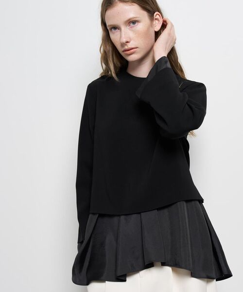 LANVIN en Bleu（ランバンオンブルー）の「トリアセテートコンビブラウス（シャツ/ブラウス・レディース・ネイビー/ブラック/オフホワイト・38）」の3枚目の写真