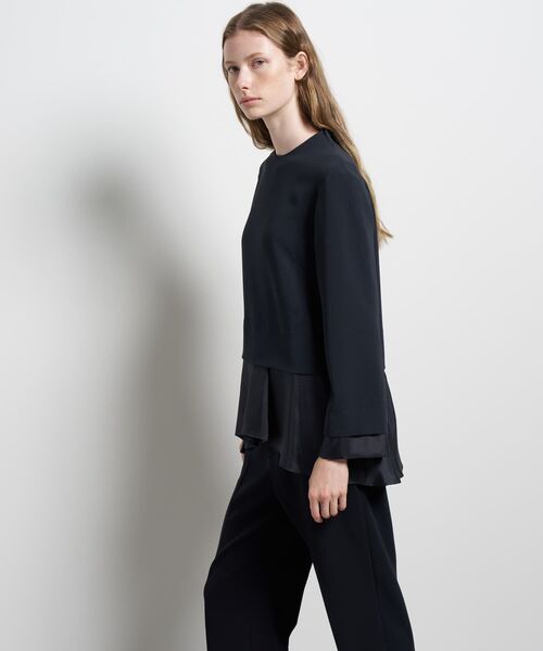 LANVIN en Bleu（ランバンオンブルー）の「トリアセテートコンビブラウス（シャツ/ブラウス・レディース・ネイビー/ブラック/オフホワイト・38）」の8枚目の写真