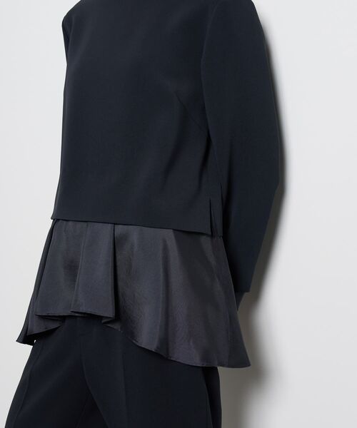 LANVIN en Bleu（ランバンオンブルー）の「トリアセテートコンビブラウス（シャツ/ブラウス・レディース・ネイビー/ブラック/オフホワイト・38）」の11枚目の写真