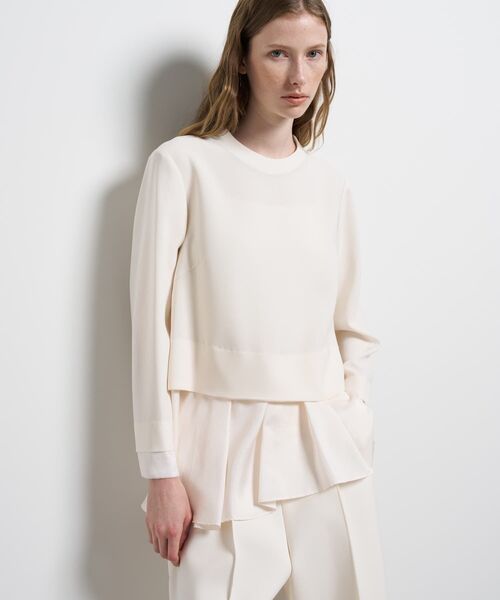 LANVIN en Bleu（ランバンオンブルー）の「トリアセテートコンビブラウス（シャツ/ブラウス・レディース・ネイビー/ブラック/オフホワイト・38）」の15枚目の写真